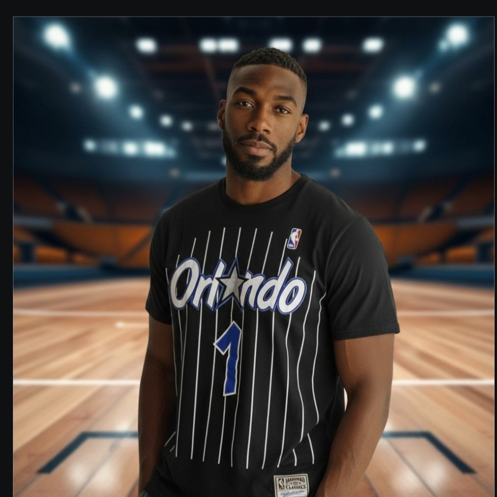 Mitchell‎ & Ness Hardaway Orlando Magic Striped Jersey Shirt Hardwood Classics
